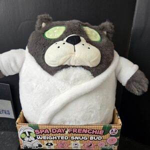 Pink Sky Weighted Snug Bud “Spa Day Frenchie”  Plush Stuffed Animal 9x12 2.2 lbs